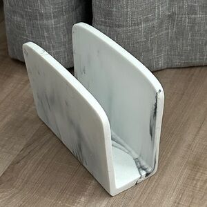 Elegant White Napkin Holder With Marble Design